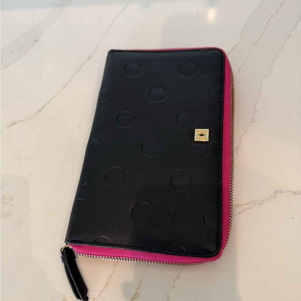 Black and Pink Polka Dot Wallet